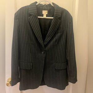 H&M black pinstripe blazer, Size M